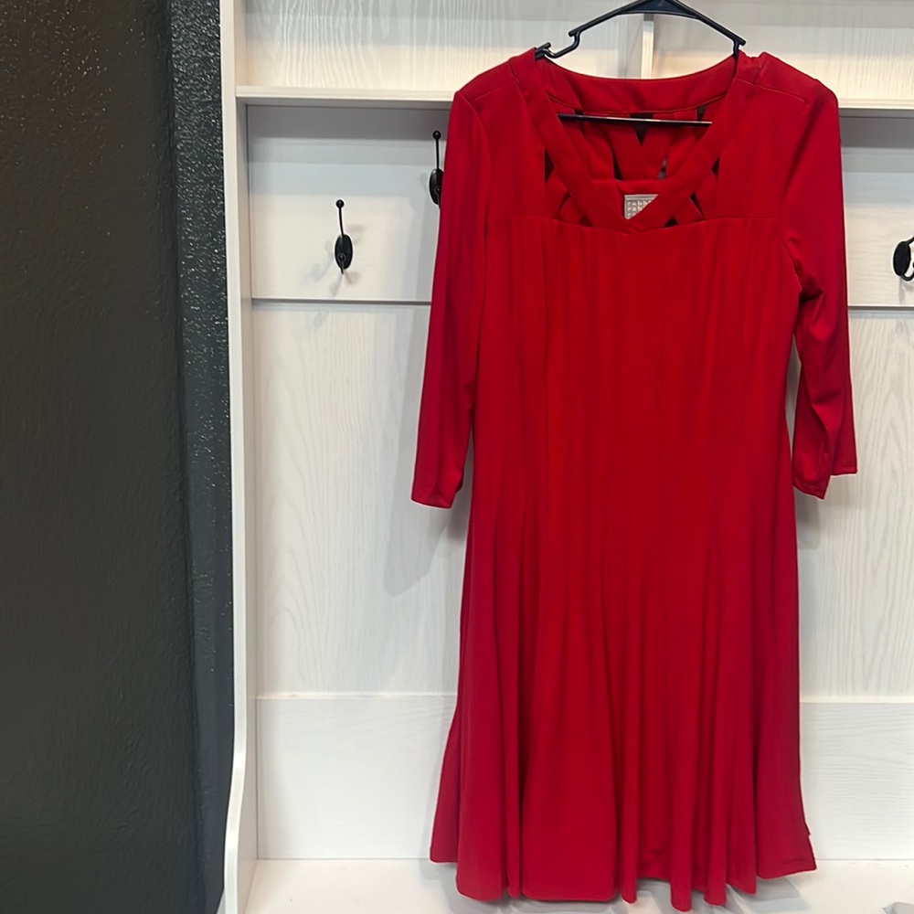 Rabbit Rabbit Rabbit red fit and flare dress size 18